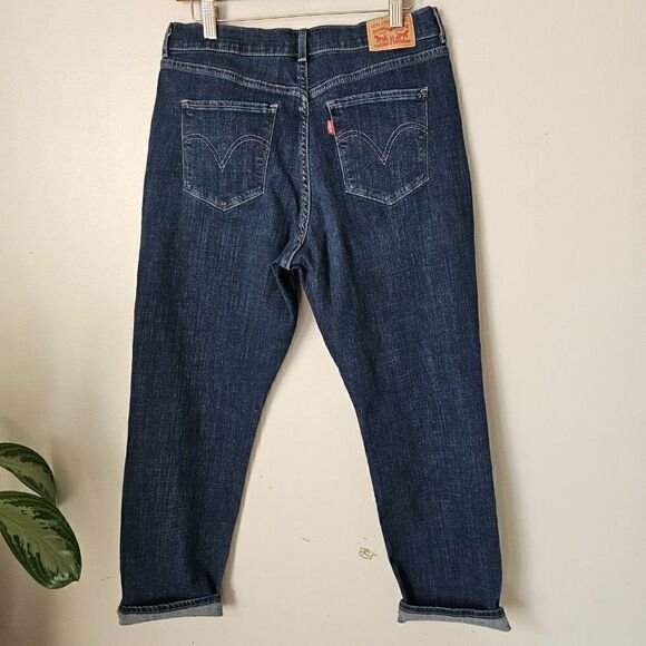 EUC LEVI'S CLASSIC STRAIGHT DARK WASH JEANS SIZE 12 S W 31 L 28 - Picture 3 of 15